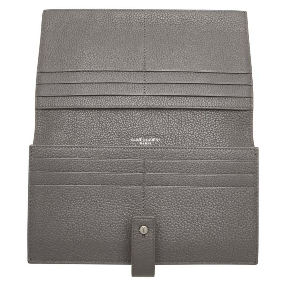 Saint Laurent Sac de Jour Long Wallet 504981 Gray Leather Women's SAINT LAURENT - Picture 4 of 14